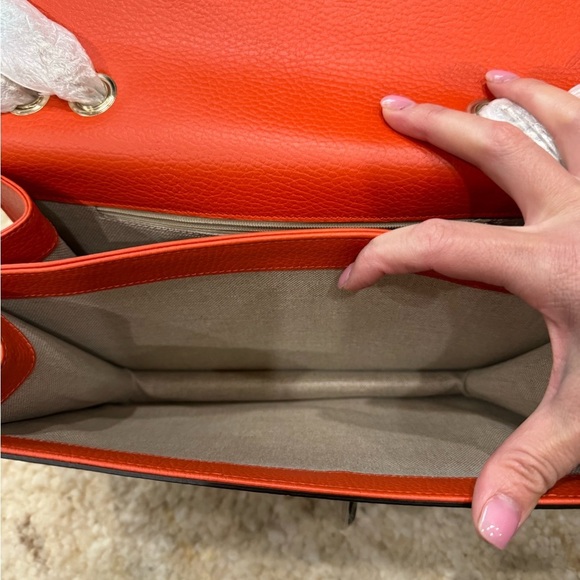 Gucci Orange Crossbody Bag with Silver Chain - Picture 11 of 12